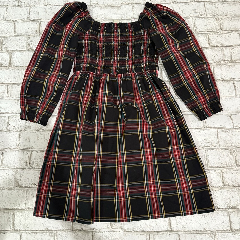 Crew Cuts Girls Dress 10 Plaid Smocked Poplin Holiday Christmas Dress
